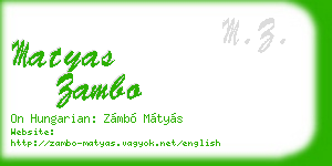 matyas zambo business card